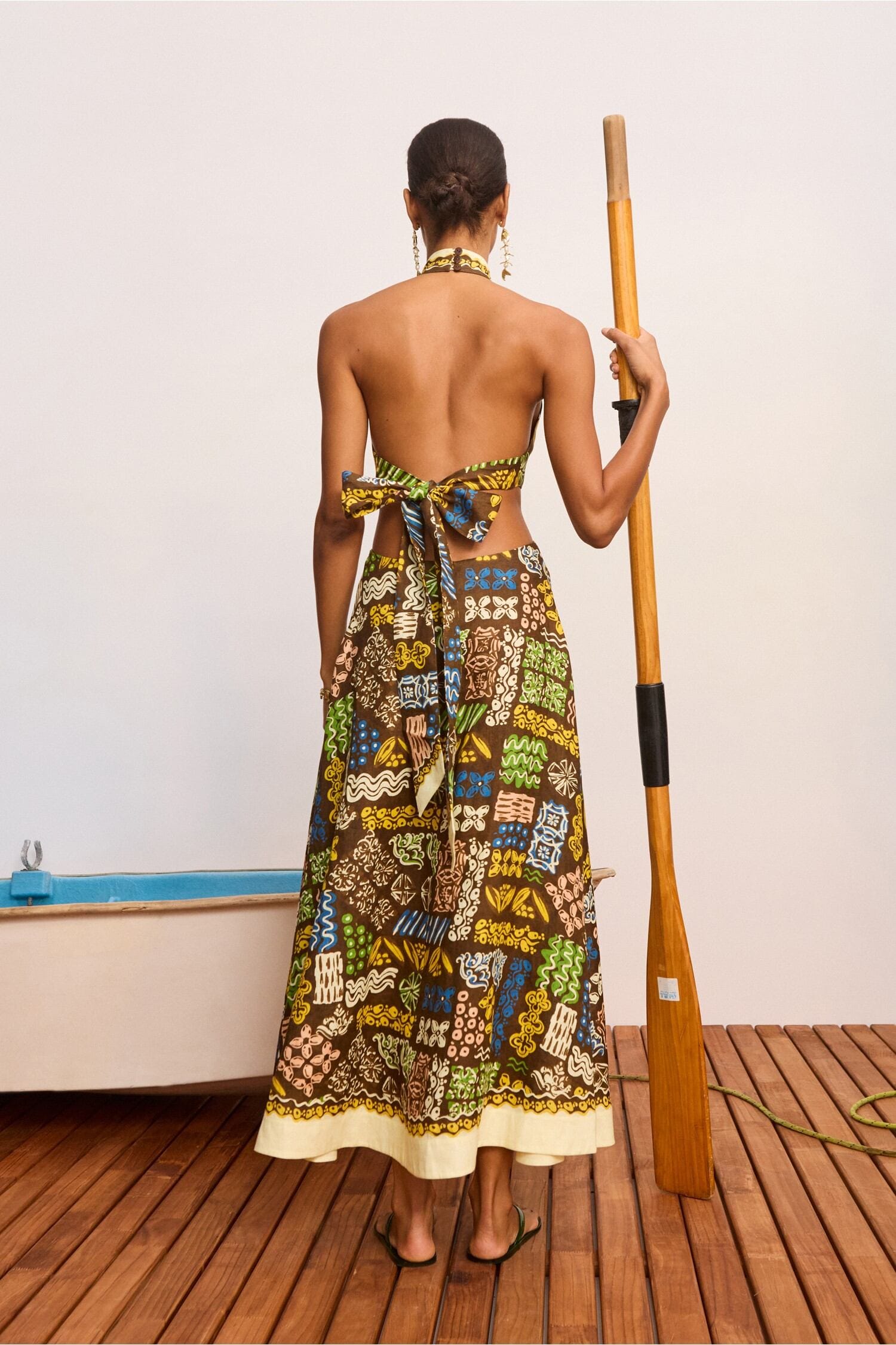 Alemäis Minnie robe midi lin dos nu à anneau