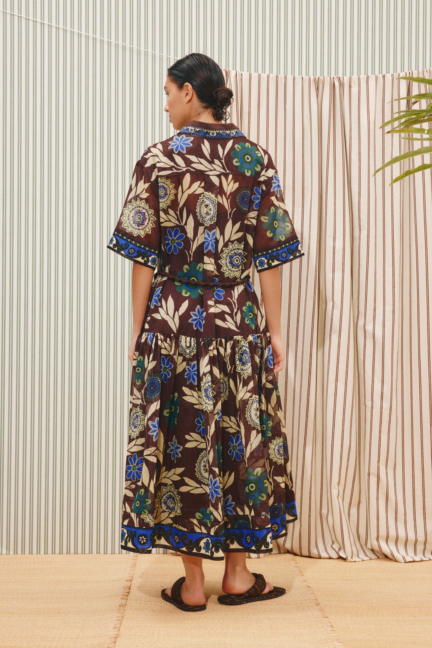Alemäis Jasper chemisier robe coton soie ceinture tressée