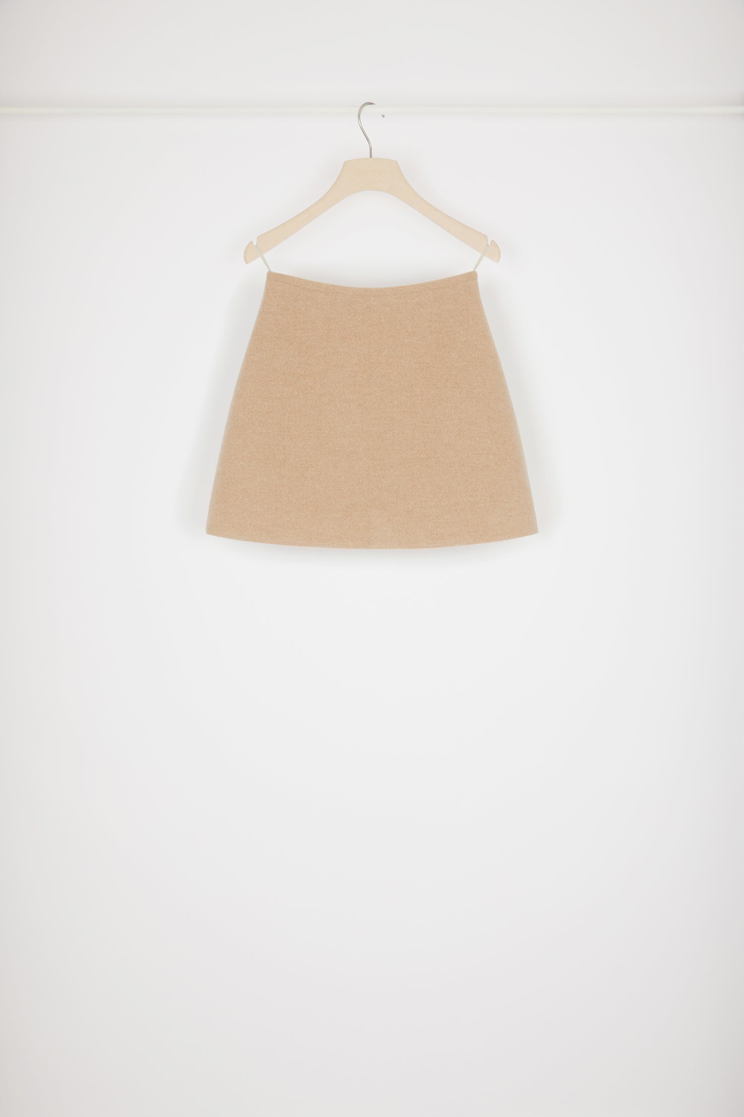 Patou Mini skirt jupe laine beige Biscuit 38