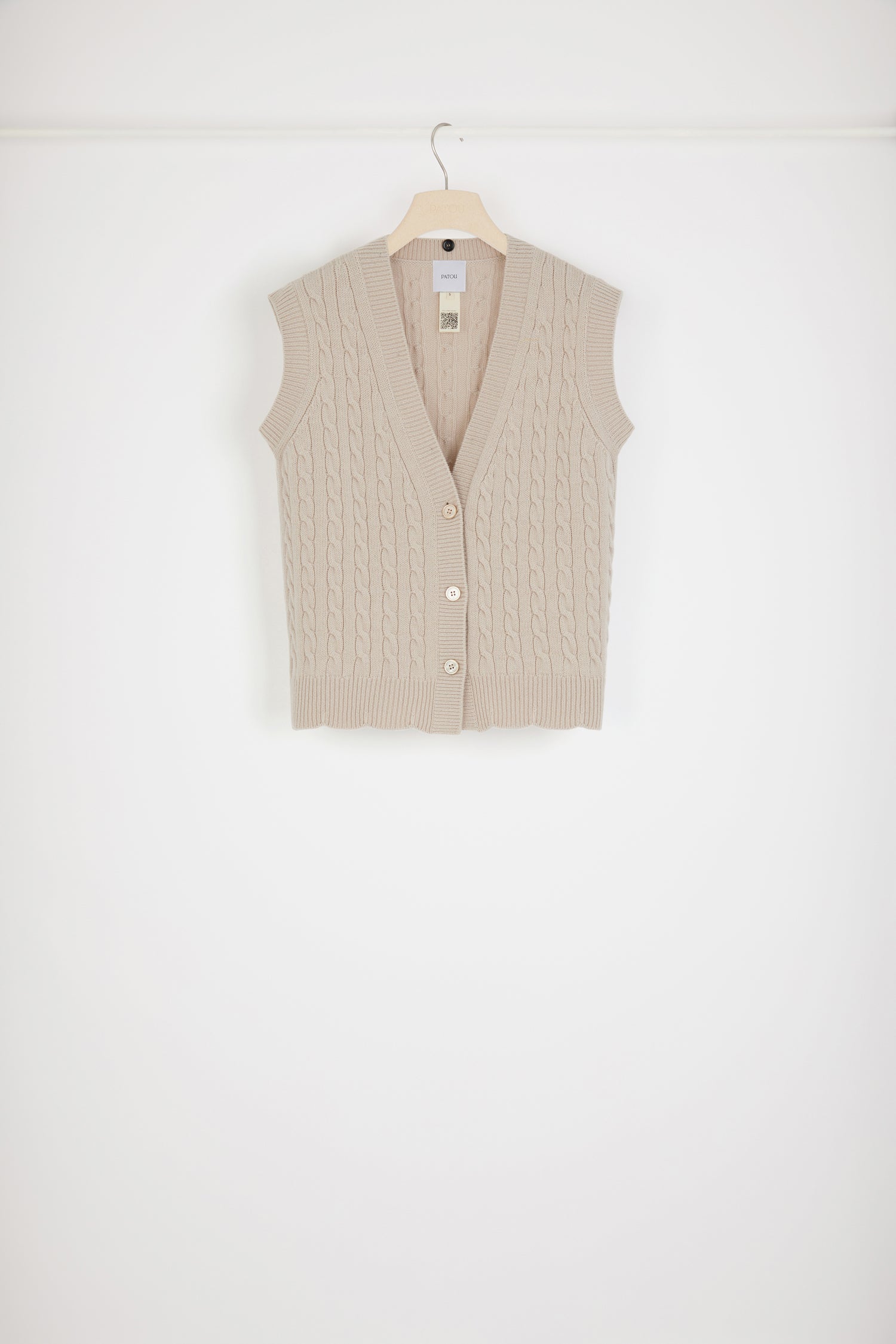 Patou H22KN1068056109B gilet sans manches Biscuit laine merinos