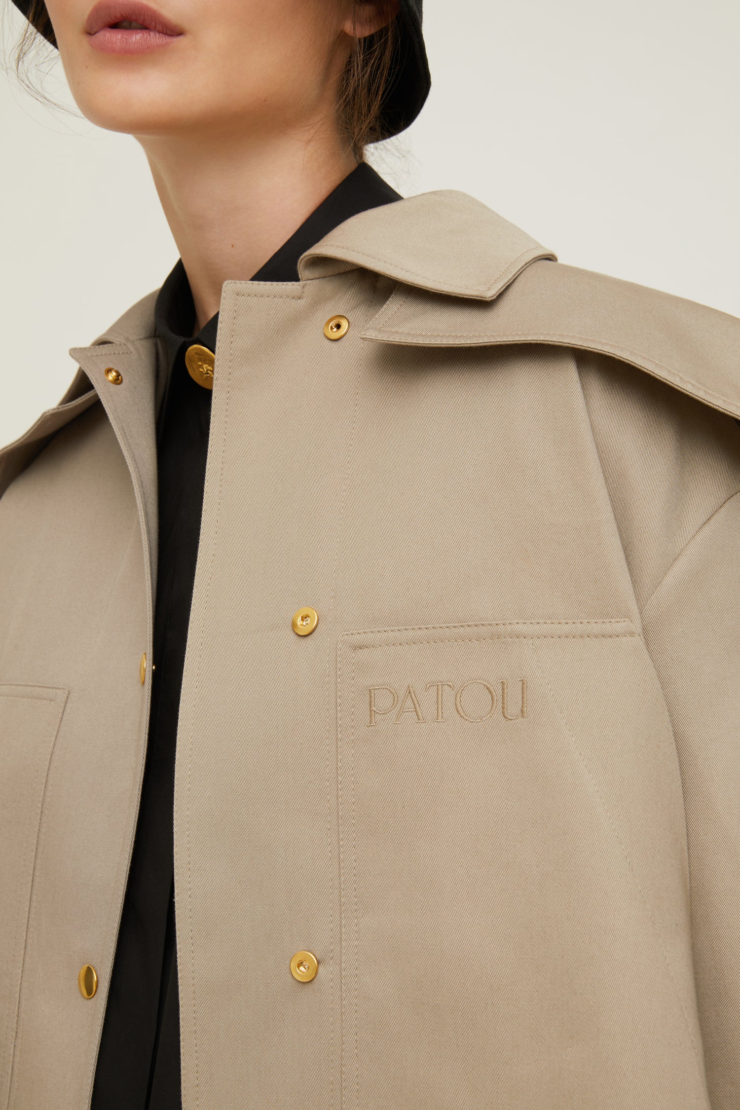 Patou P22OU0110074106P parka coton Parchment beige