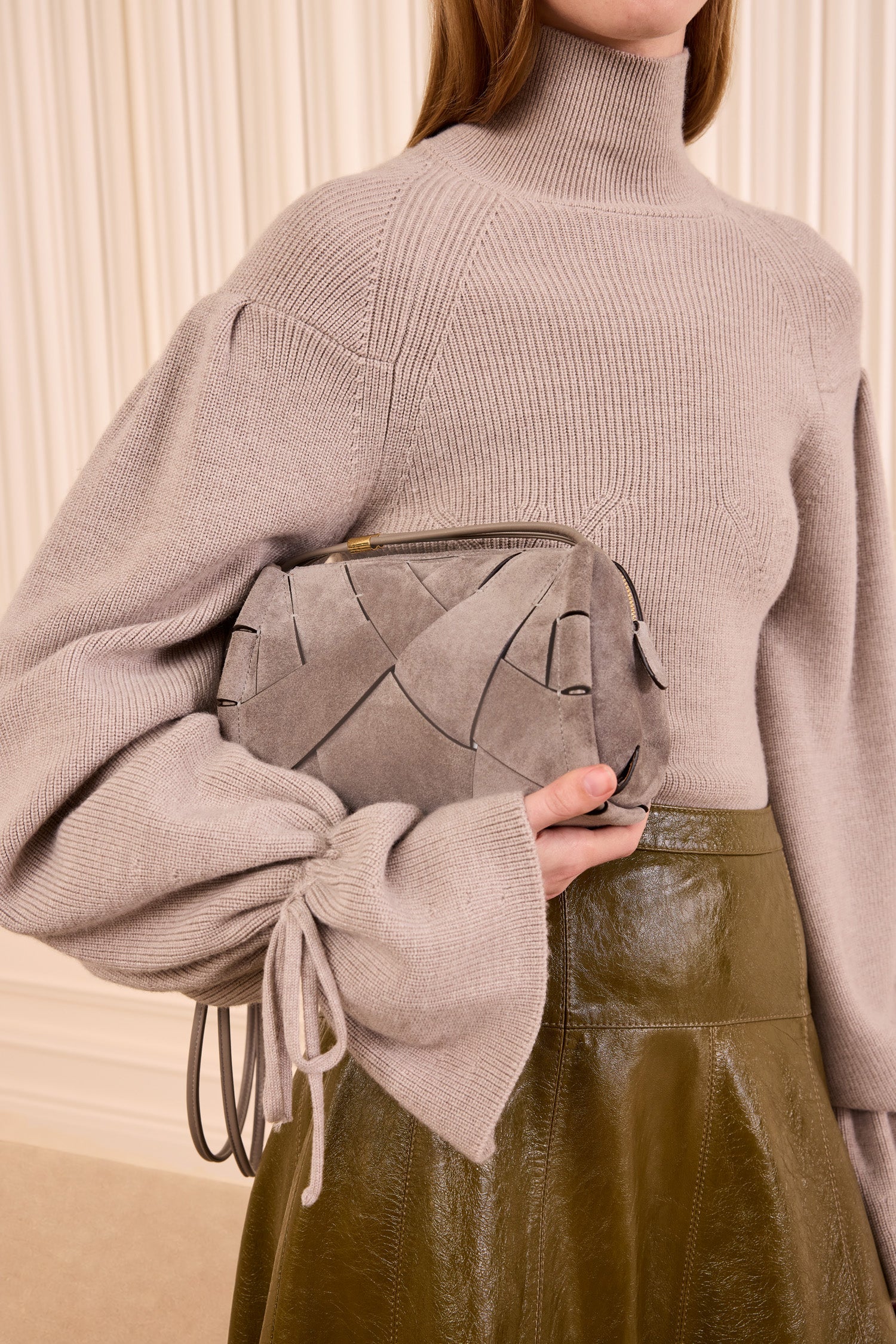 Ulla Johnson Charlotte Sac Cuir Dove Caméra Tressé