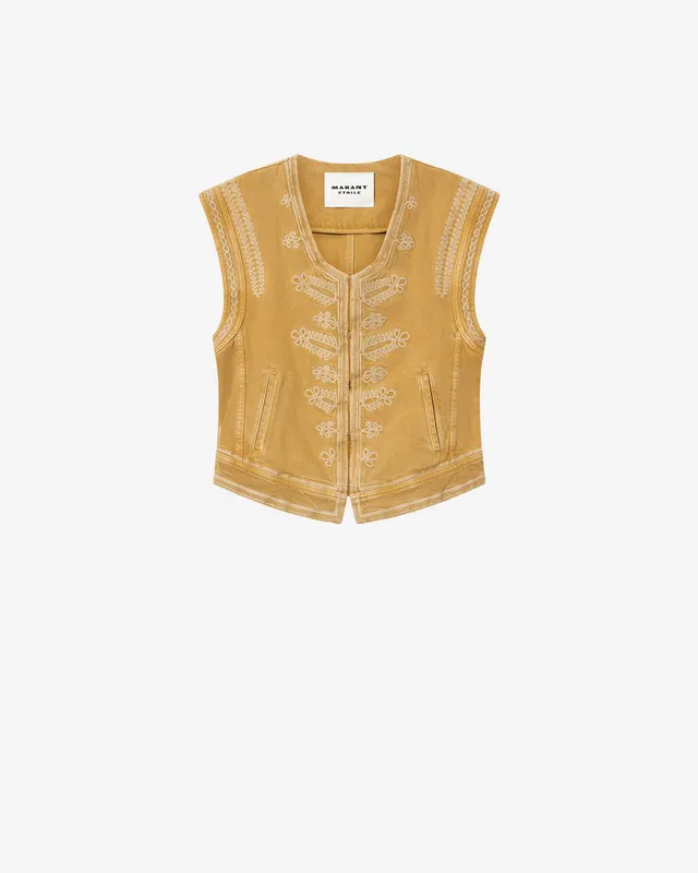 Isabel Marant Edmee GI0090FA gilet honey denim