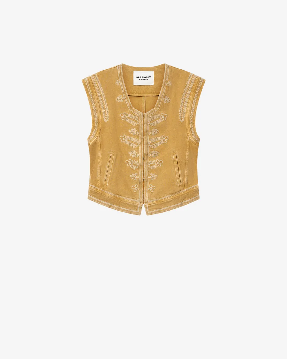 Isabel Marant Edmee GI0090FA gilet honey denim