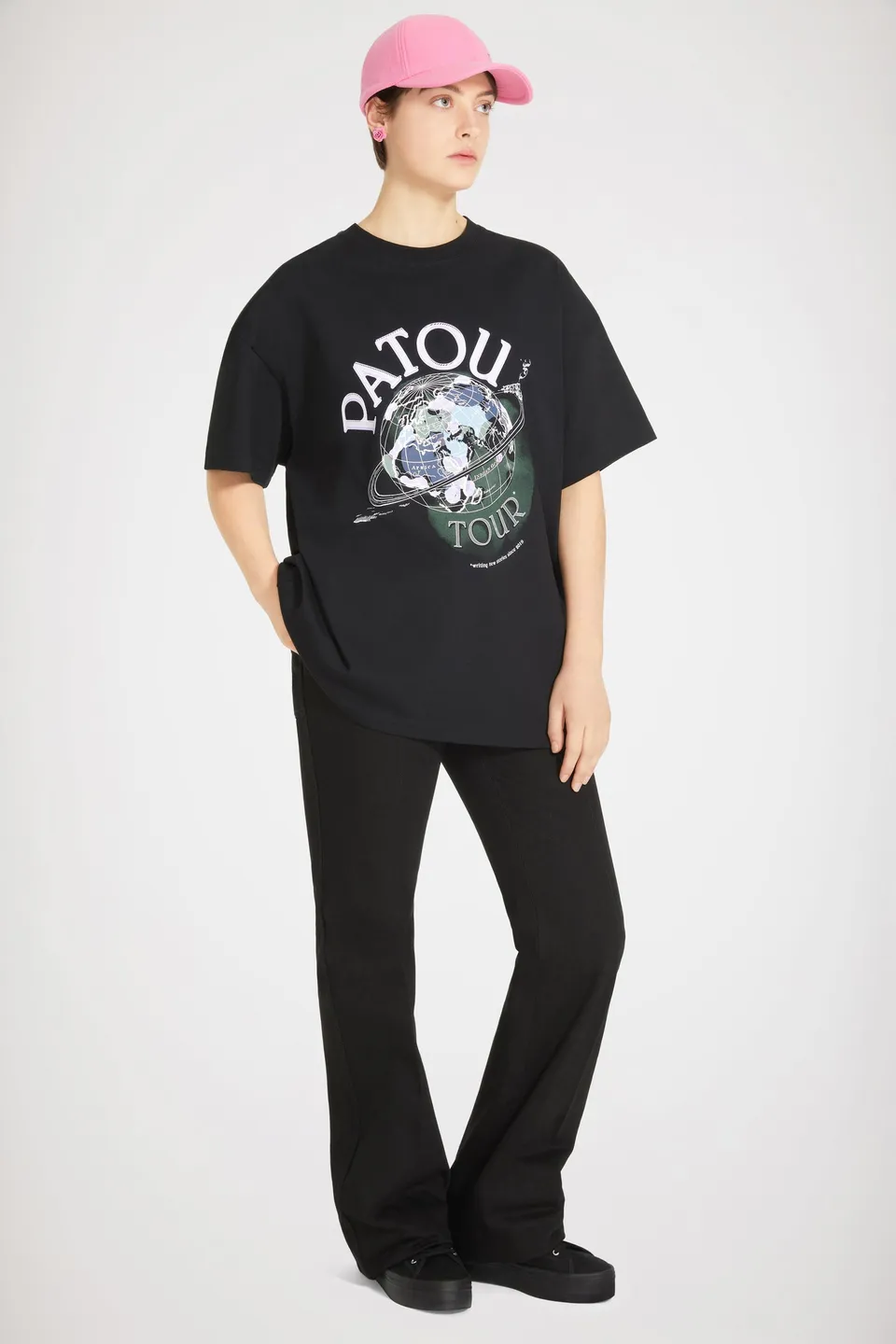 Patou JE050 t-shirt coton bio noir Tour