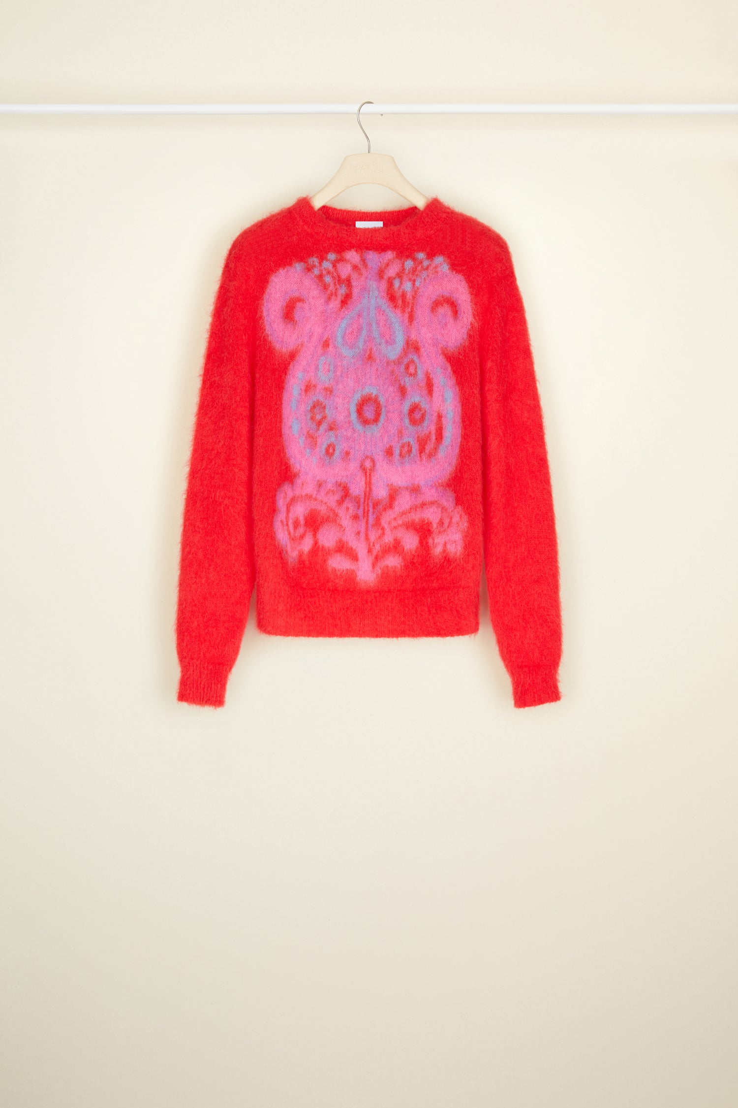 Patou pull jacquard mohair alpaga multicolore