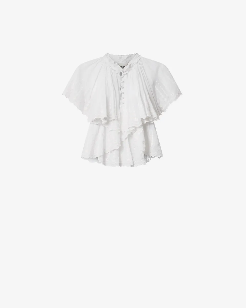 Isabel Marant Lorna top blanc broderie anglaise
