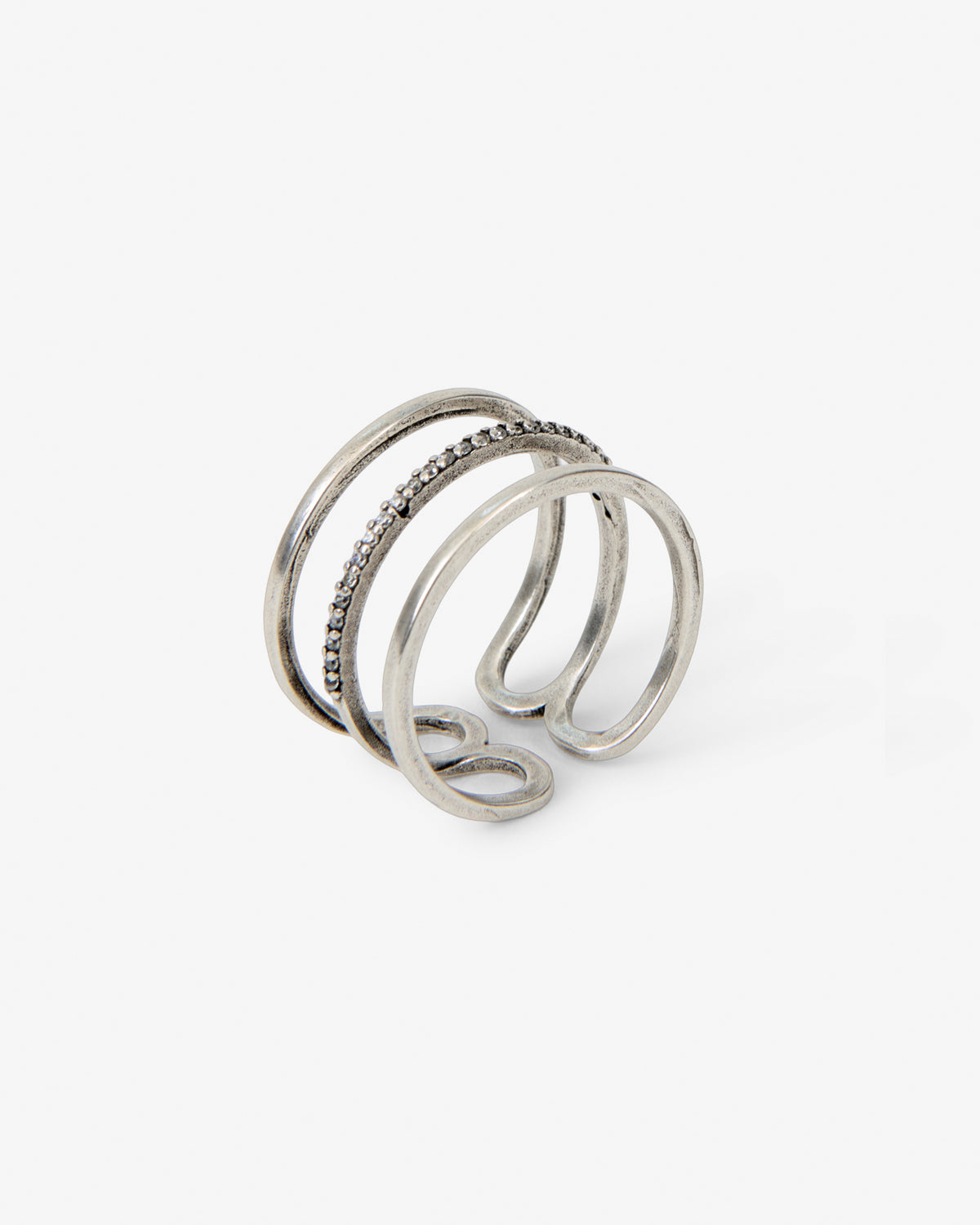 Isabel Marant Lauren BG0026FA bague laiton argent strass