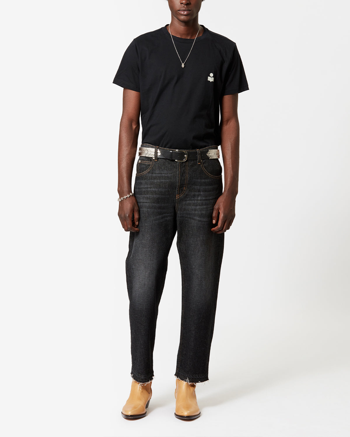 Isabel Marant Zafferh T-shirt coton noir et écru