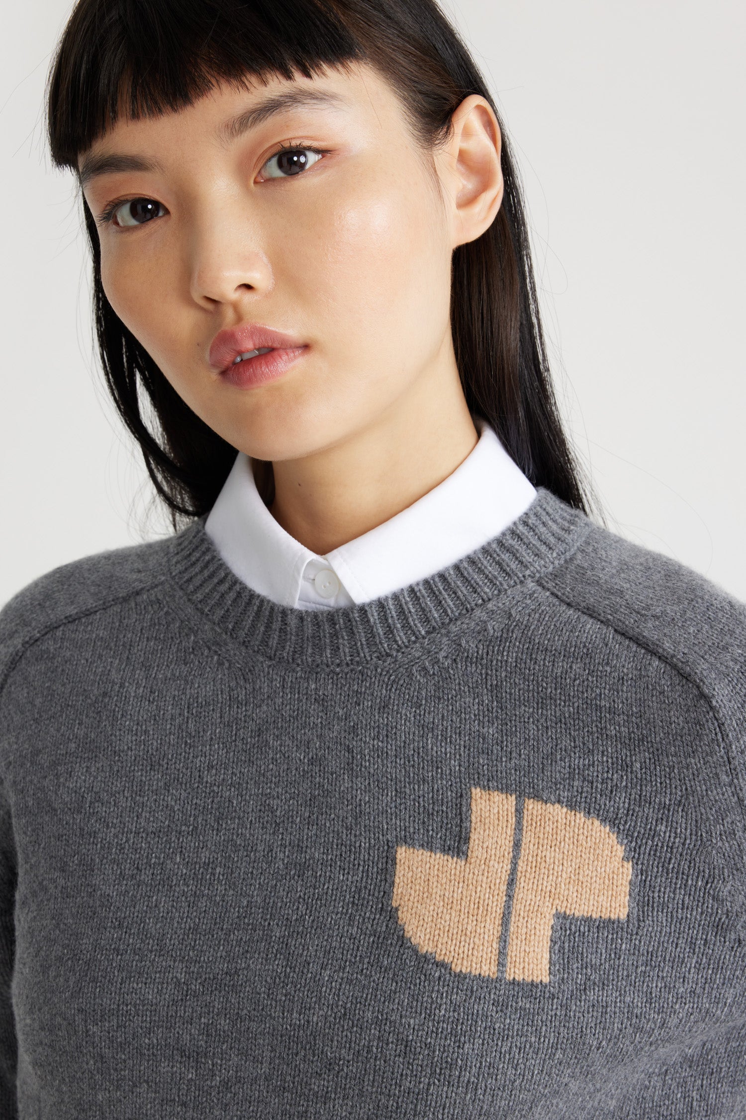 Patou KN202 pull JP gris Storm laine cachemire