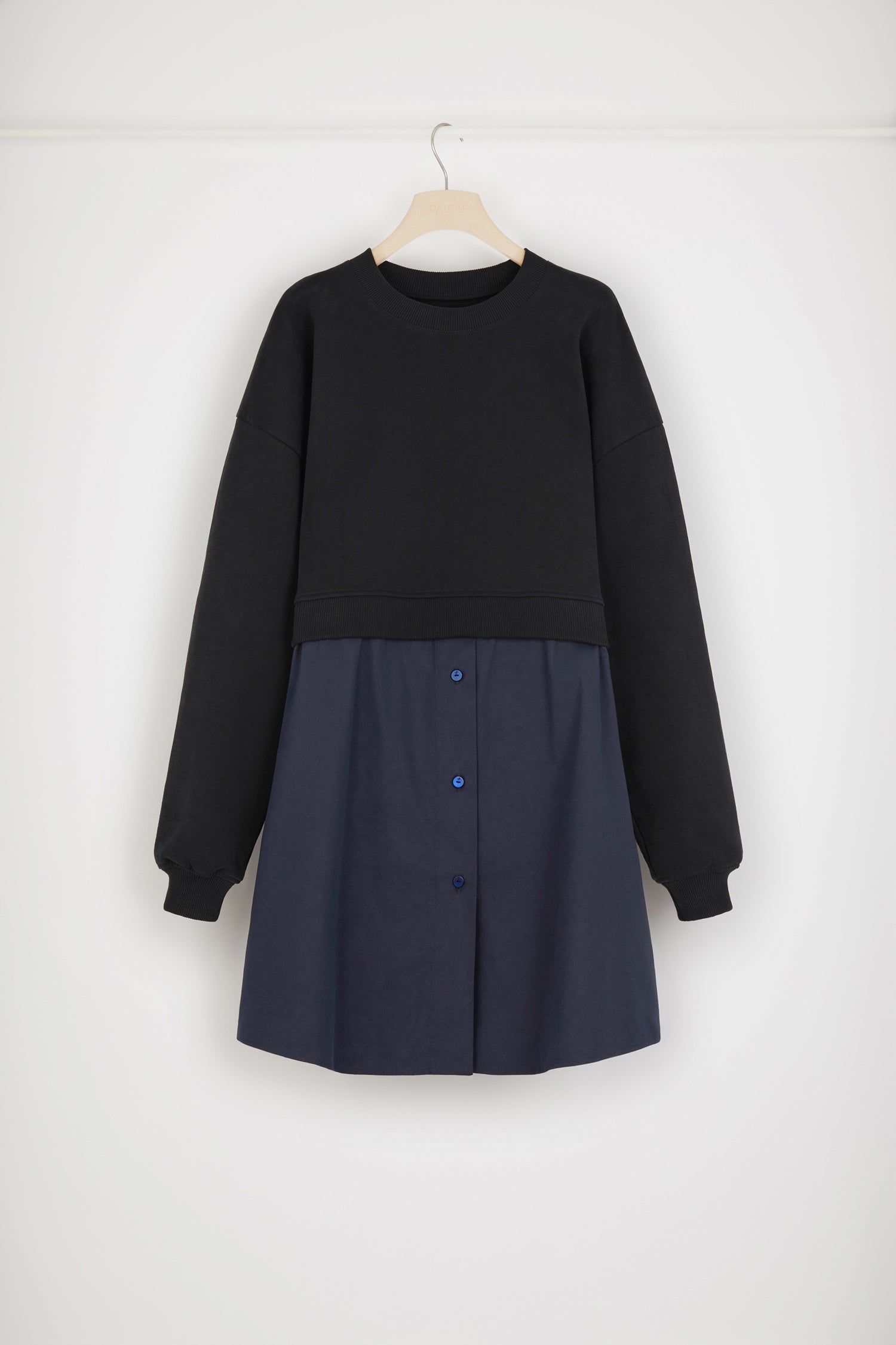 Patou H22JE0559989999B robe sweat coton bio Noir