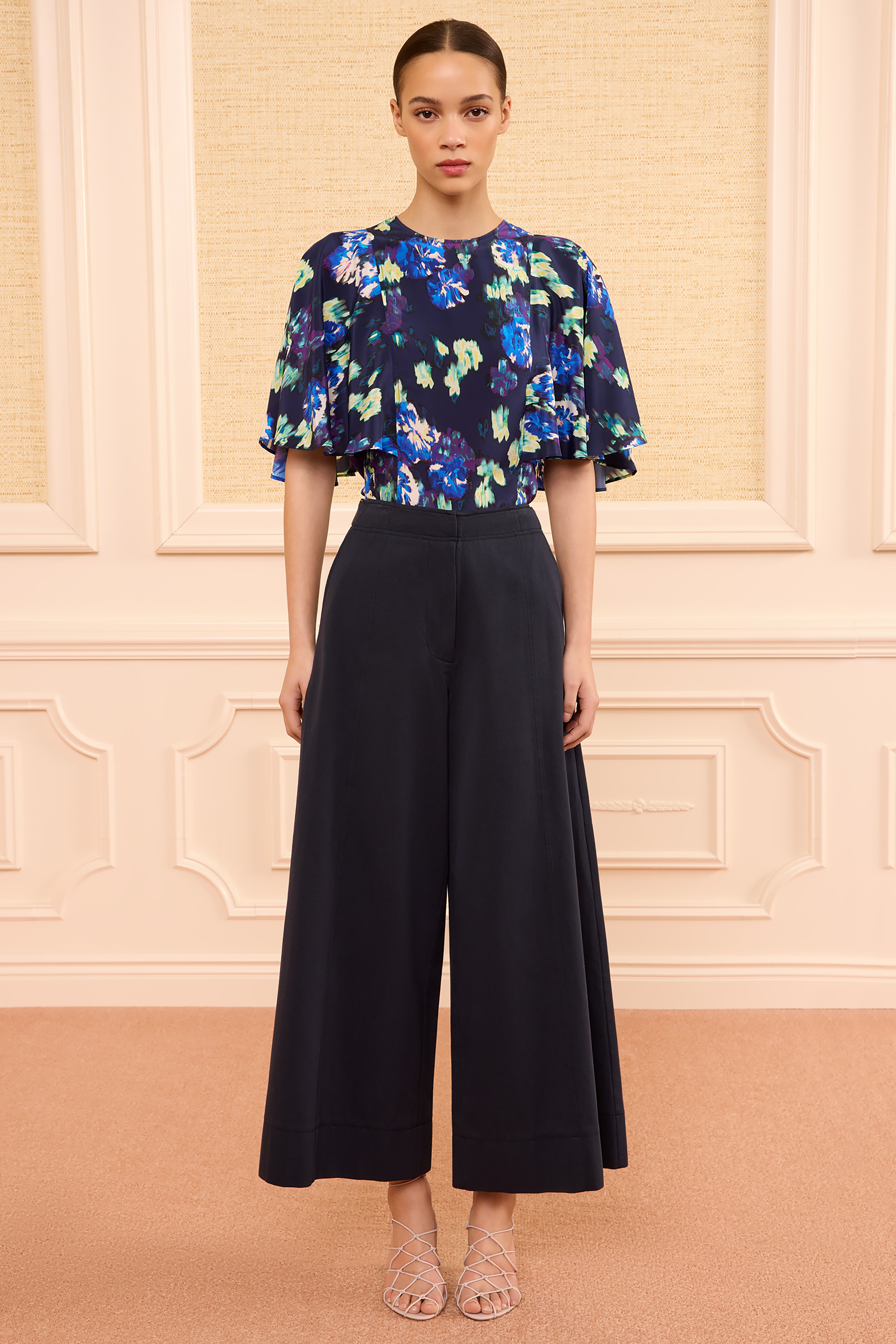 Ulla Johnson Sascha Cropped pantalon Marine coton