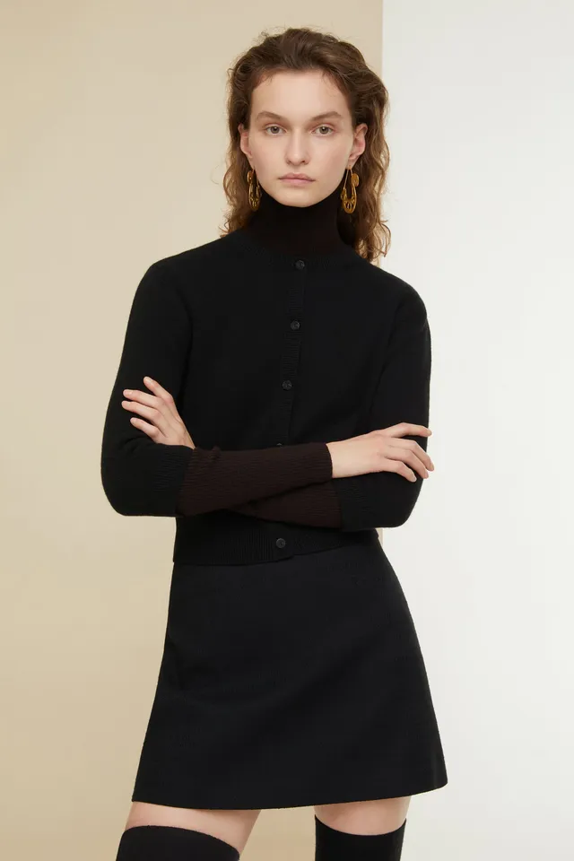 Patou SK021 mini jupe tweed noir coton bio