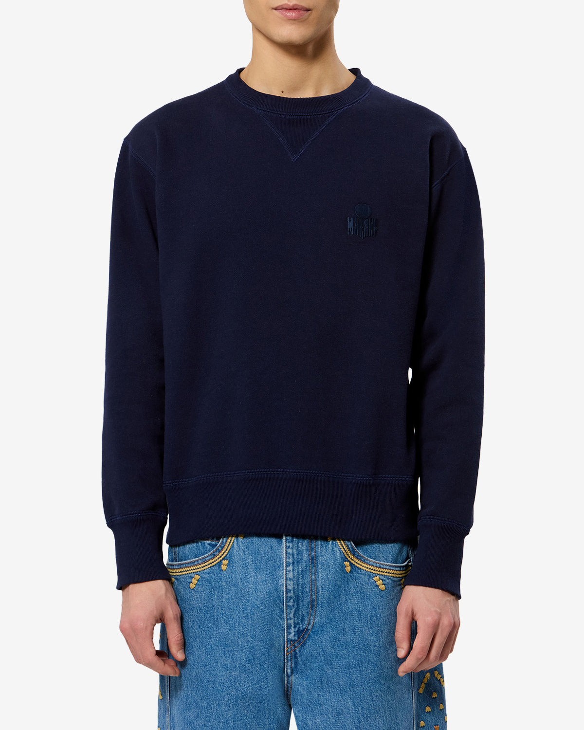 Isabel Marant Mike SW0030 sweatshirt bleu marine coton