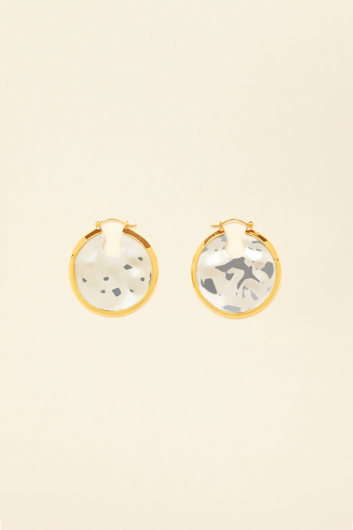 Patou Jewellery créoles JW001 laiton martelé doré