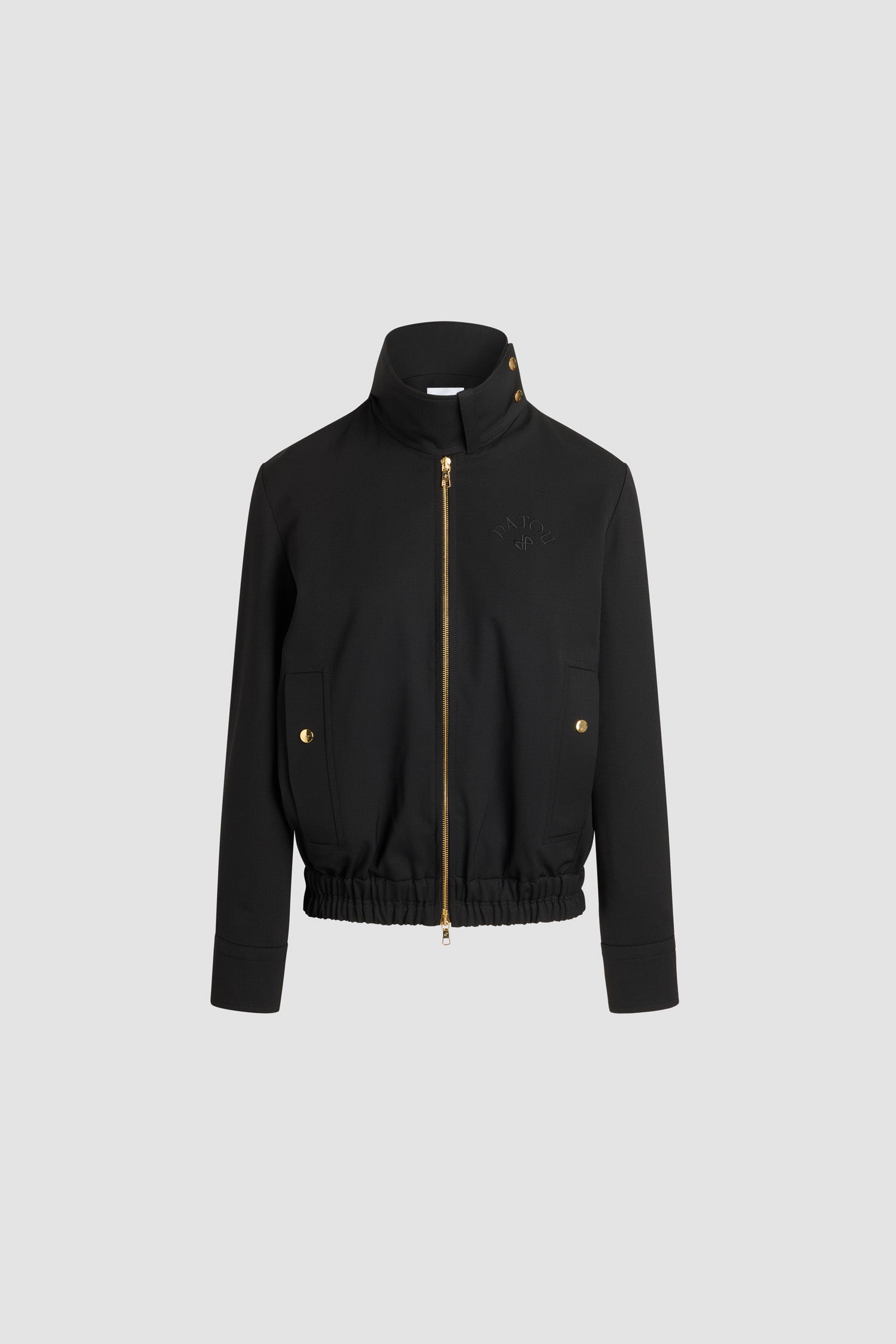 Patou OU038 bomber Black laine technique col montant