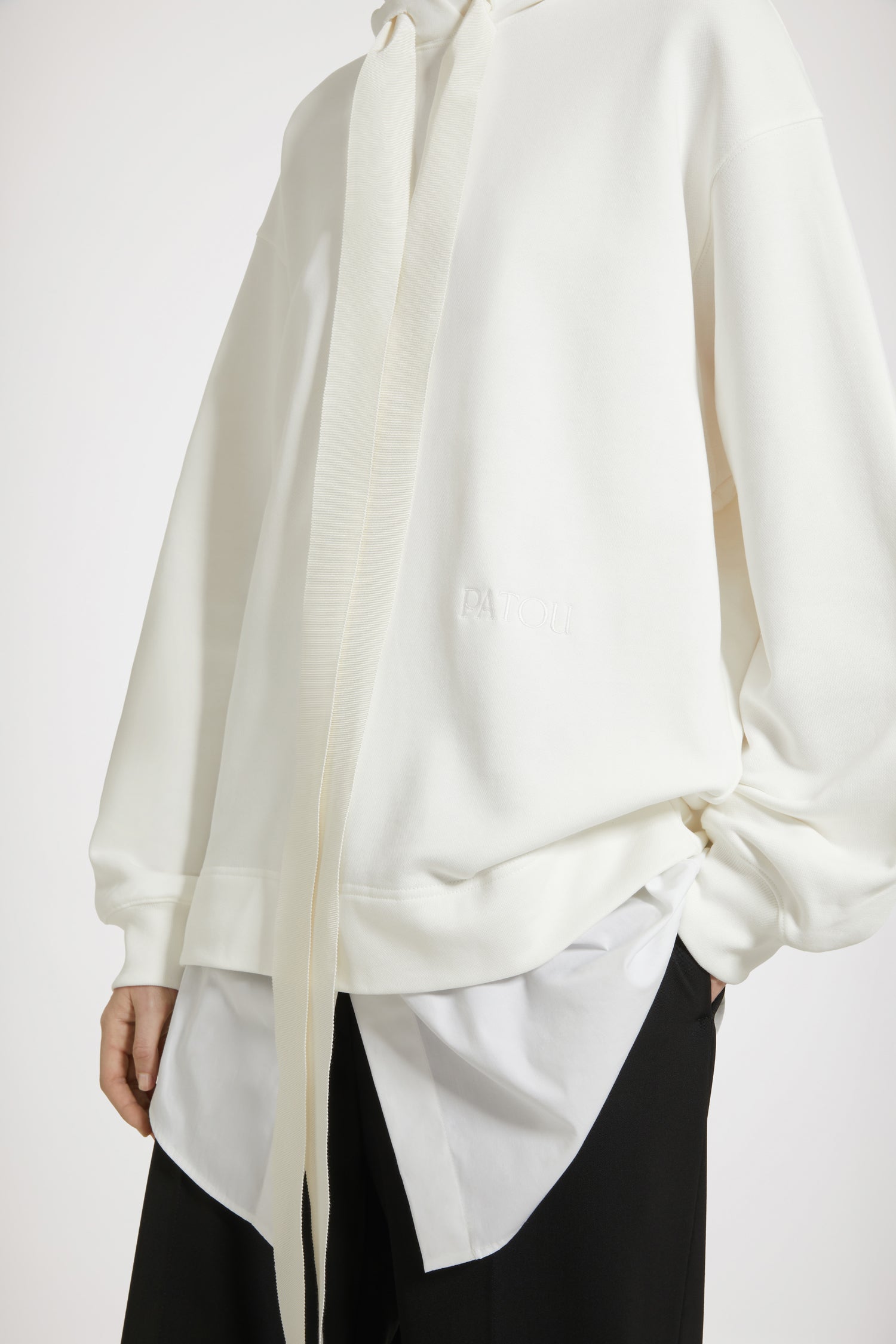 Patou H23JE0929985009A robe sweat capuche blanche coton bio