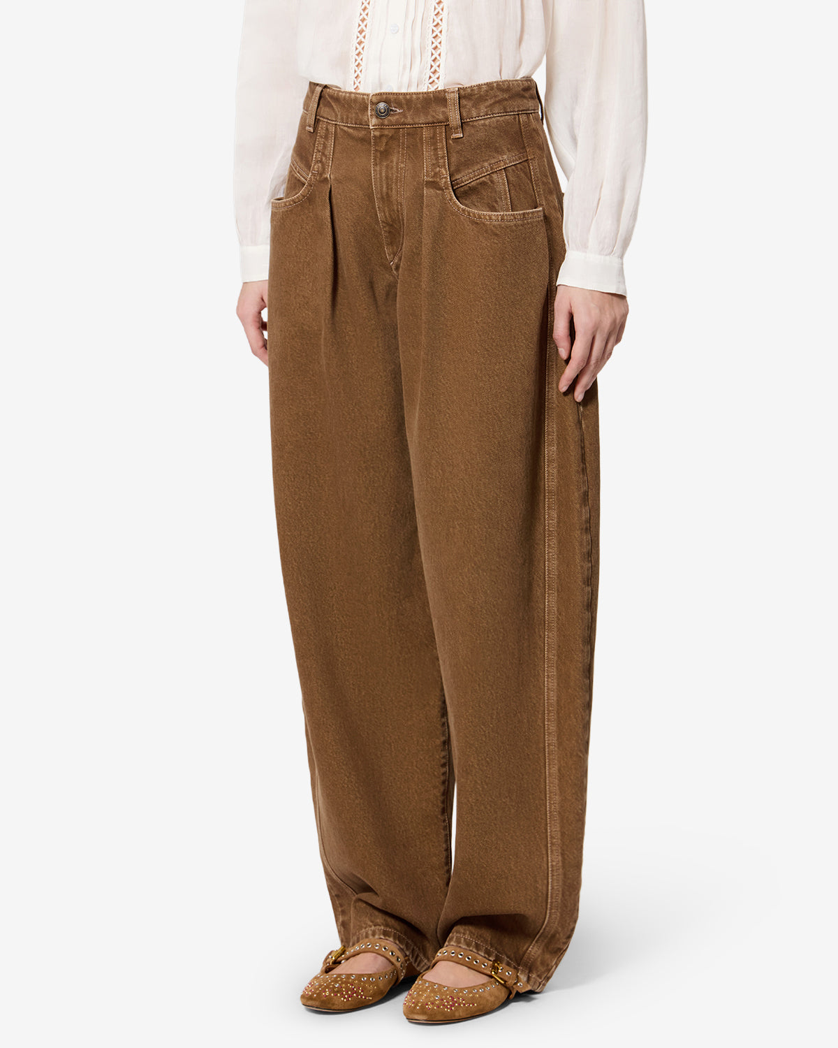 Isabel Marant Lisha jean barrel bronze taille haute