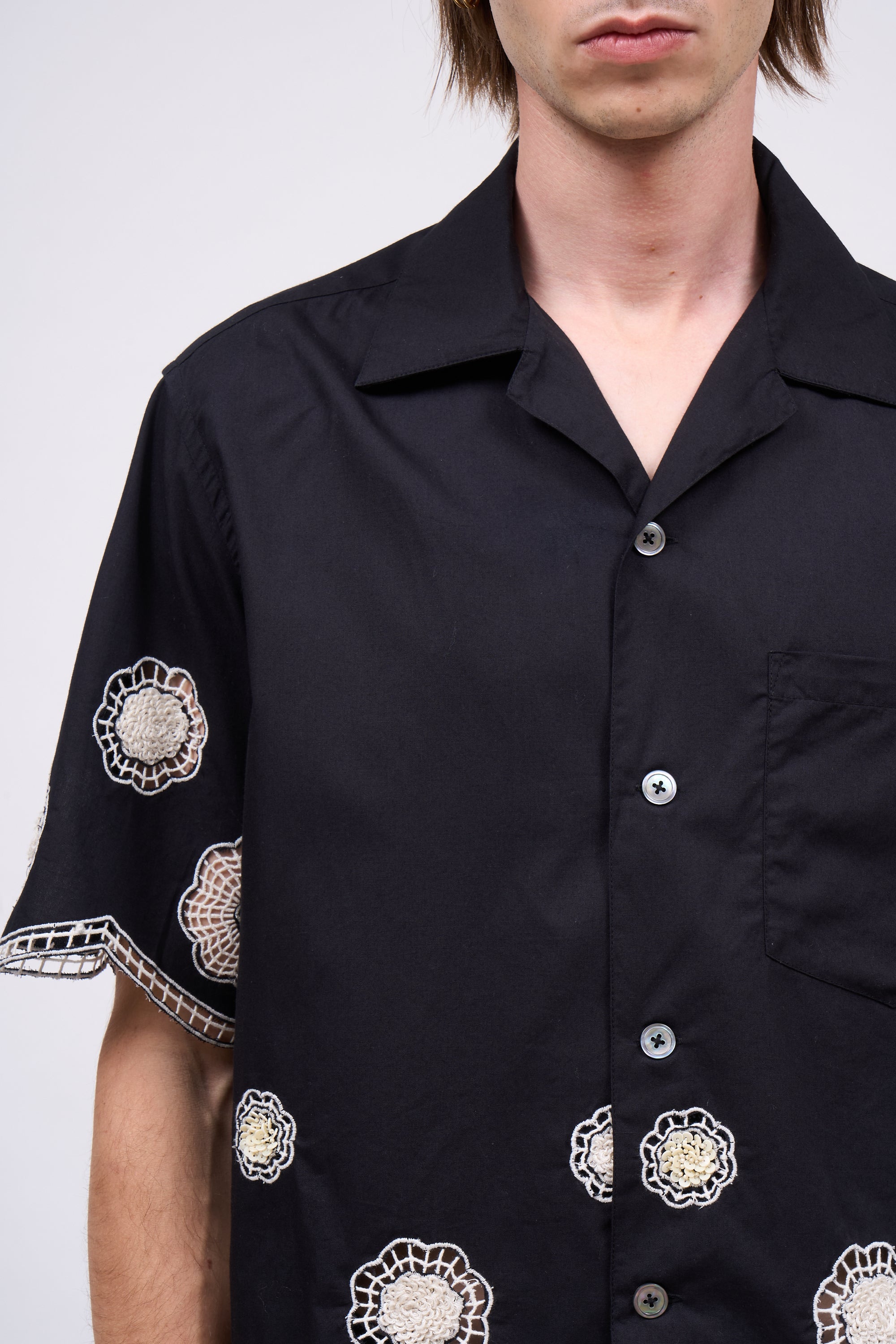 Paul & Joe Phoenix chemise coton noir M brodée