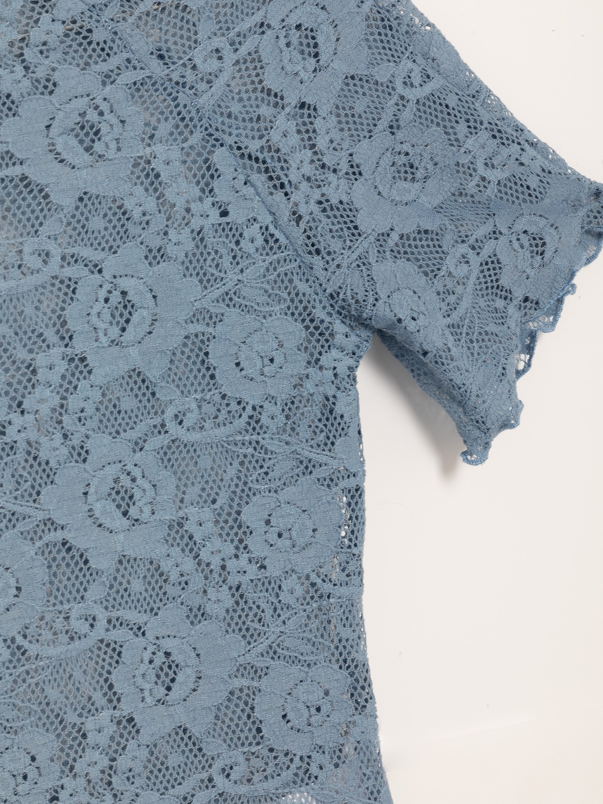 Ester Manas Floral Lace top dentelle bleu céruléen XS/S