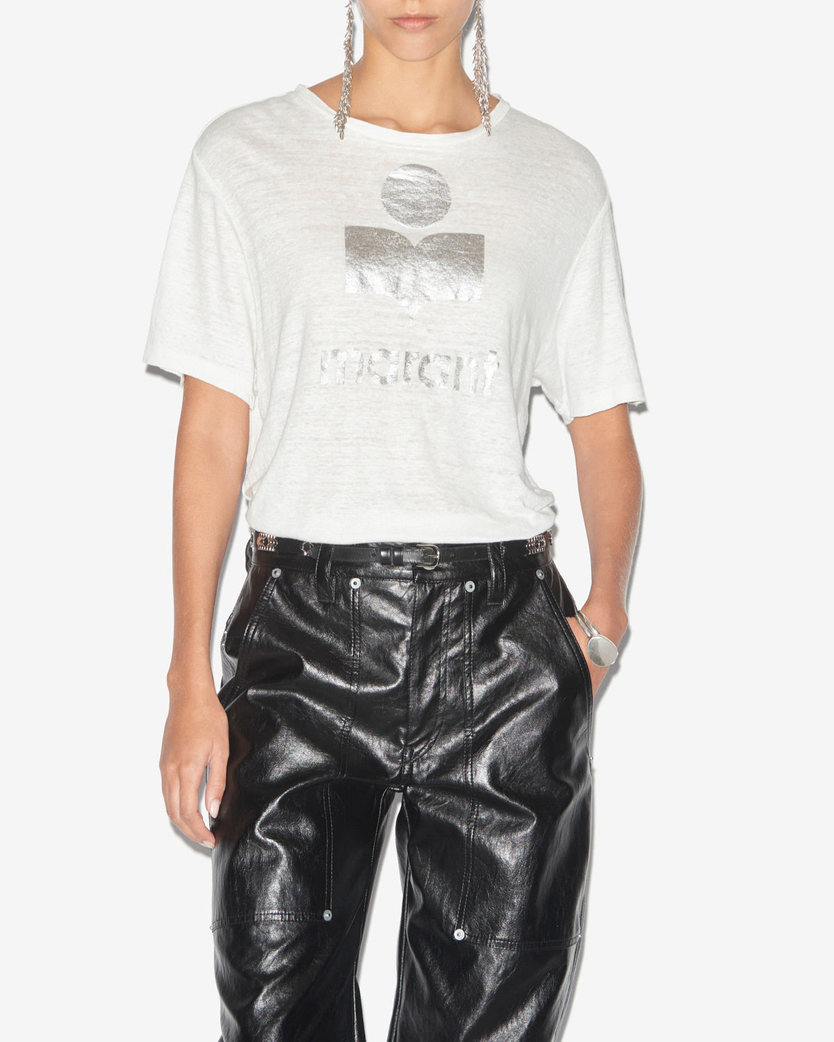 Isabel Marant Zewel t-shirt lin blanc logo XS-XL