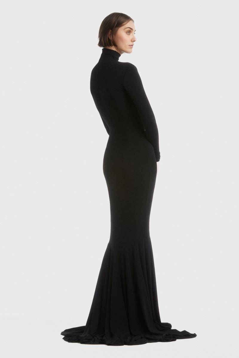 ATU Body Couture robe maxi noire col montant taille S