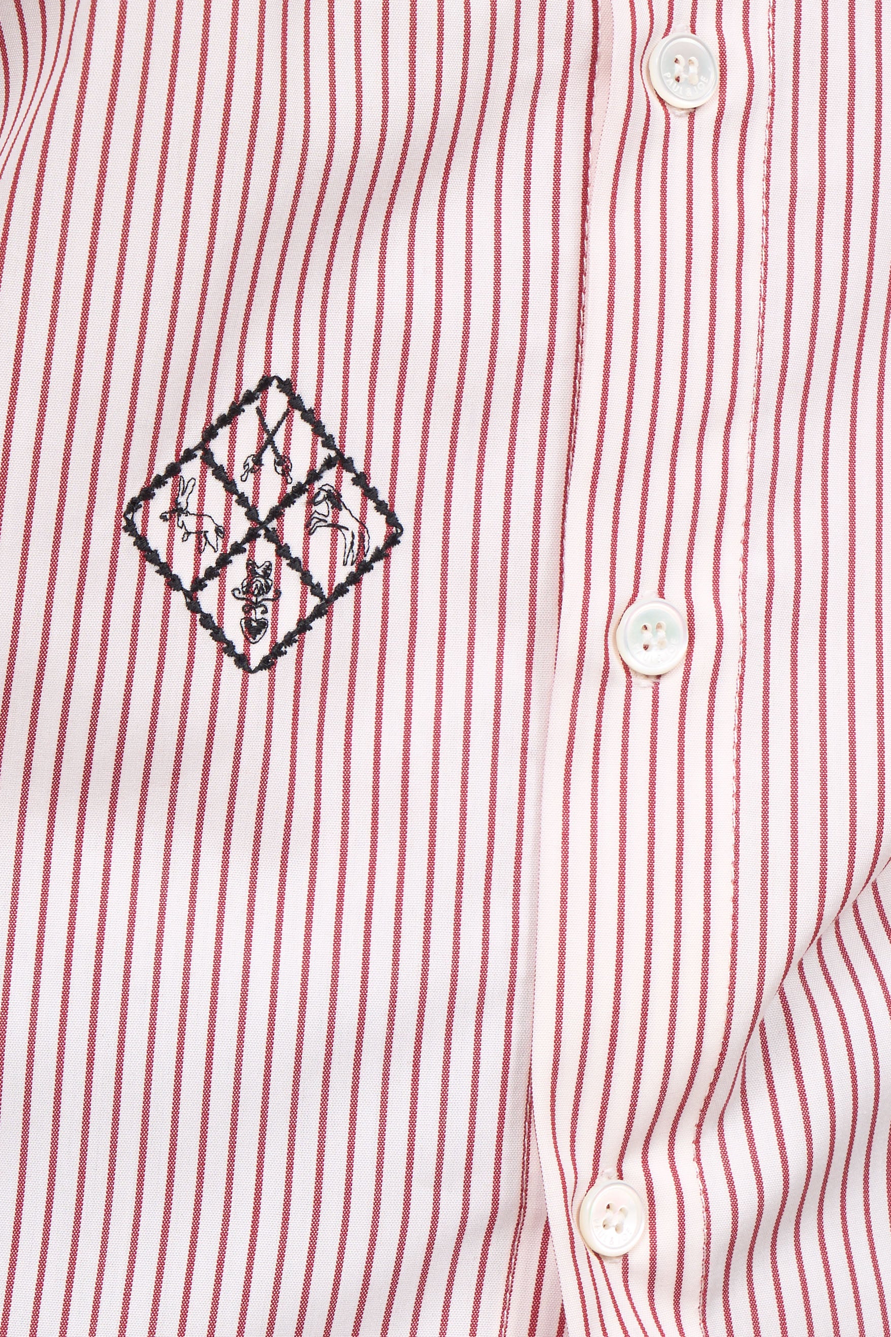 Paul & Joe Nadia chemise popeline coton blanc rouge
