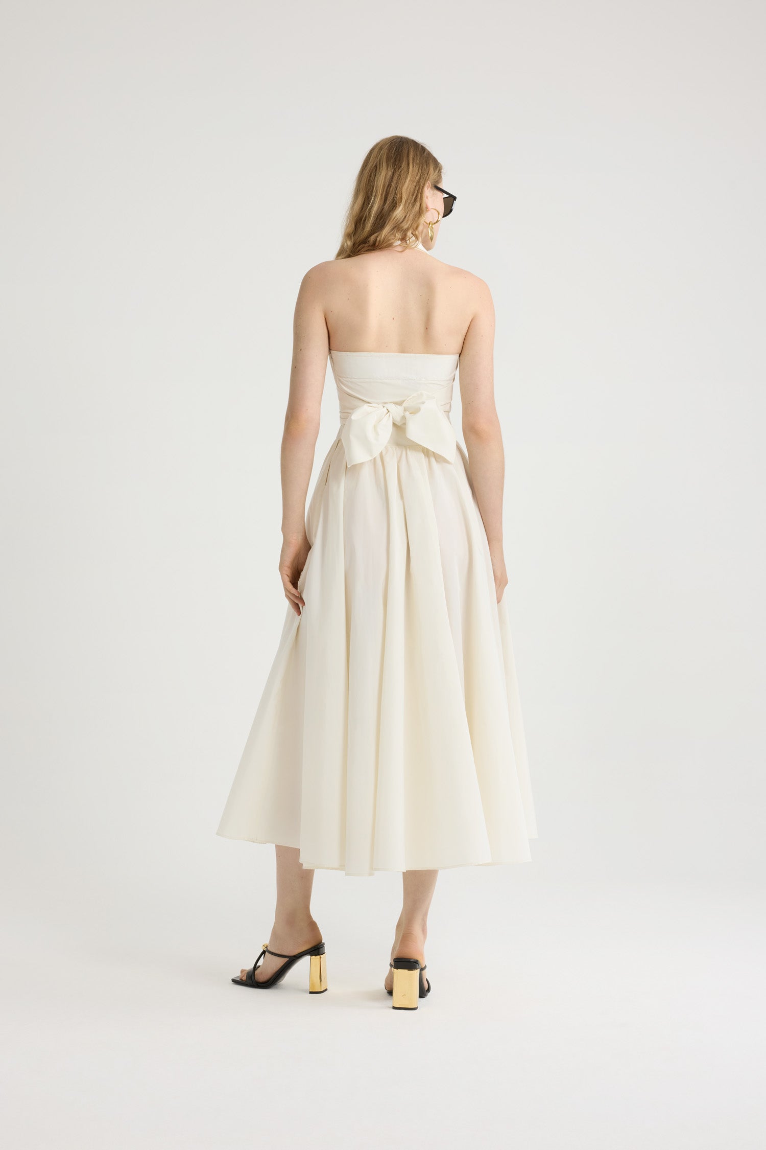 Patou robe longue P25DR1850011007W faille ivoire dos nu