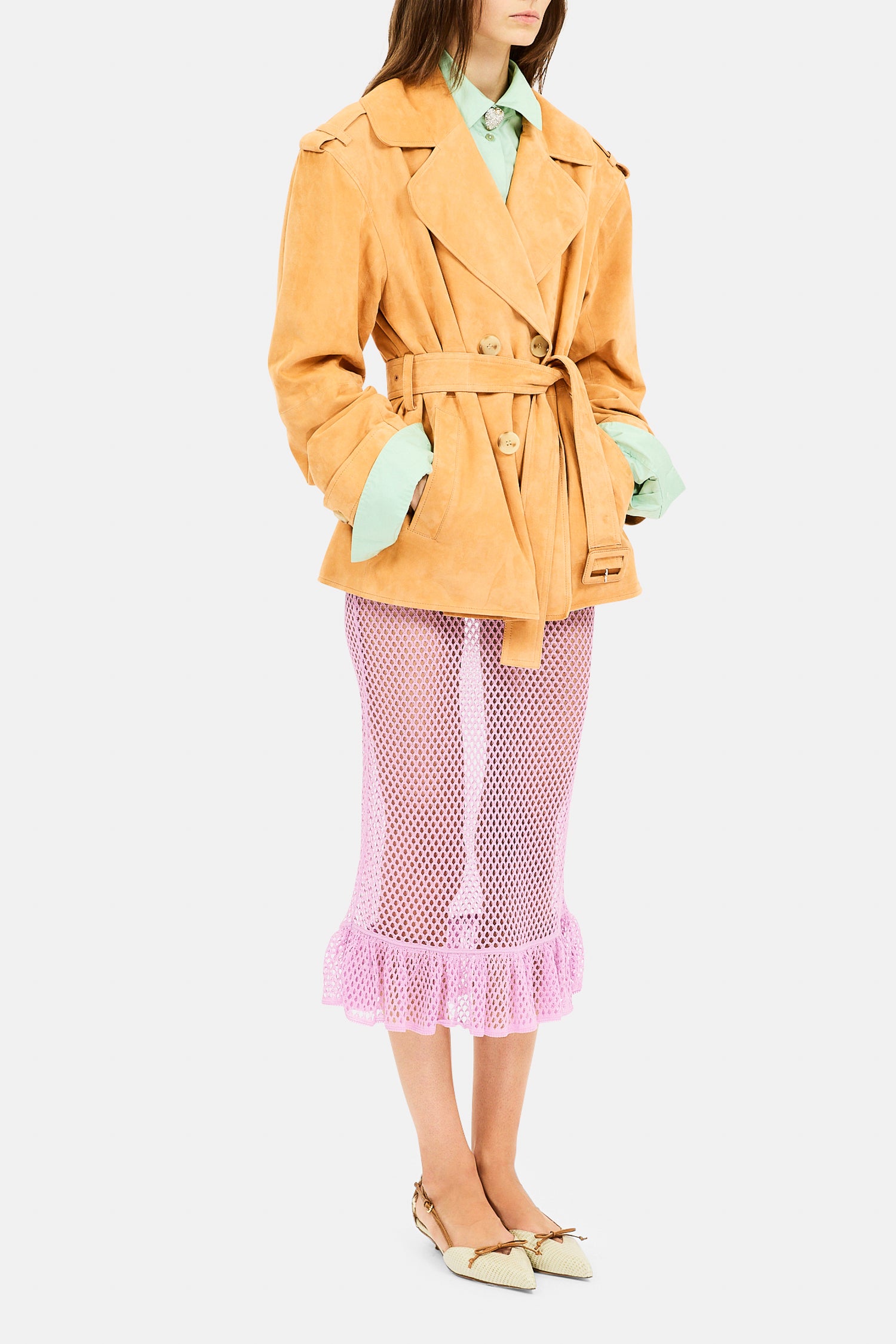 Ulla Johnson Lorna jupe midi Lilac maille coton