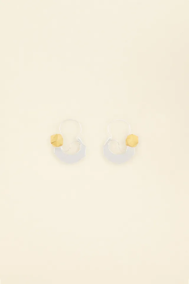 Patou JW0541000292S boucles croissant bicolore laiton