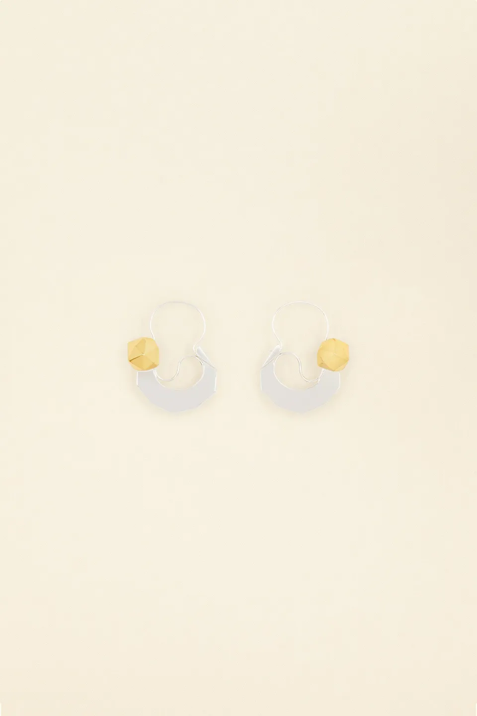Patou JW0541000292S boucles croissant bicolore laiton