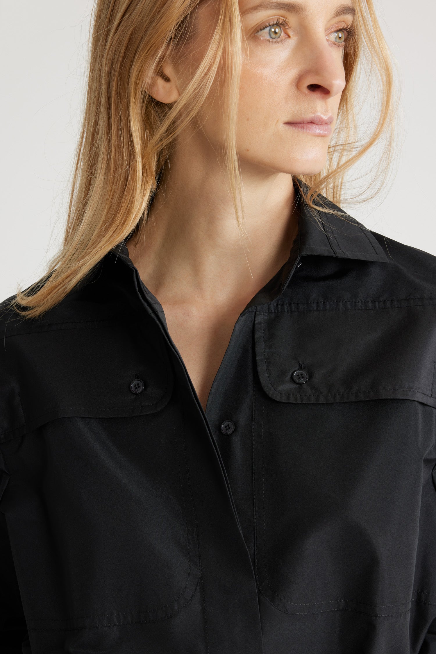 Patou BL035 chemise safari faille recyclée noire 34-44