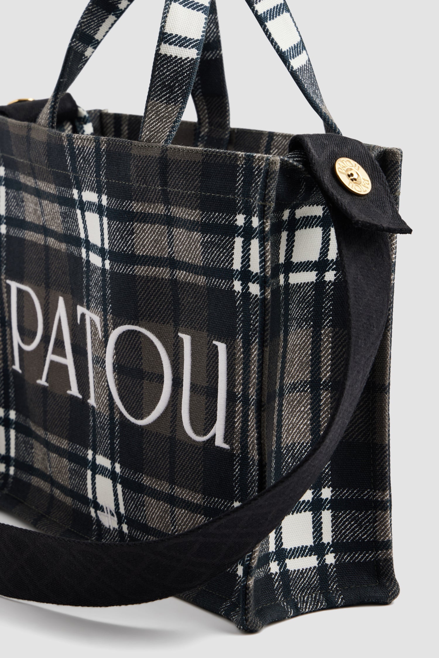 Patou sac tote AC088 toile tartan vert