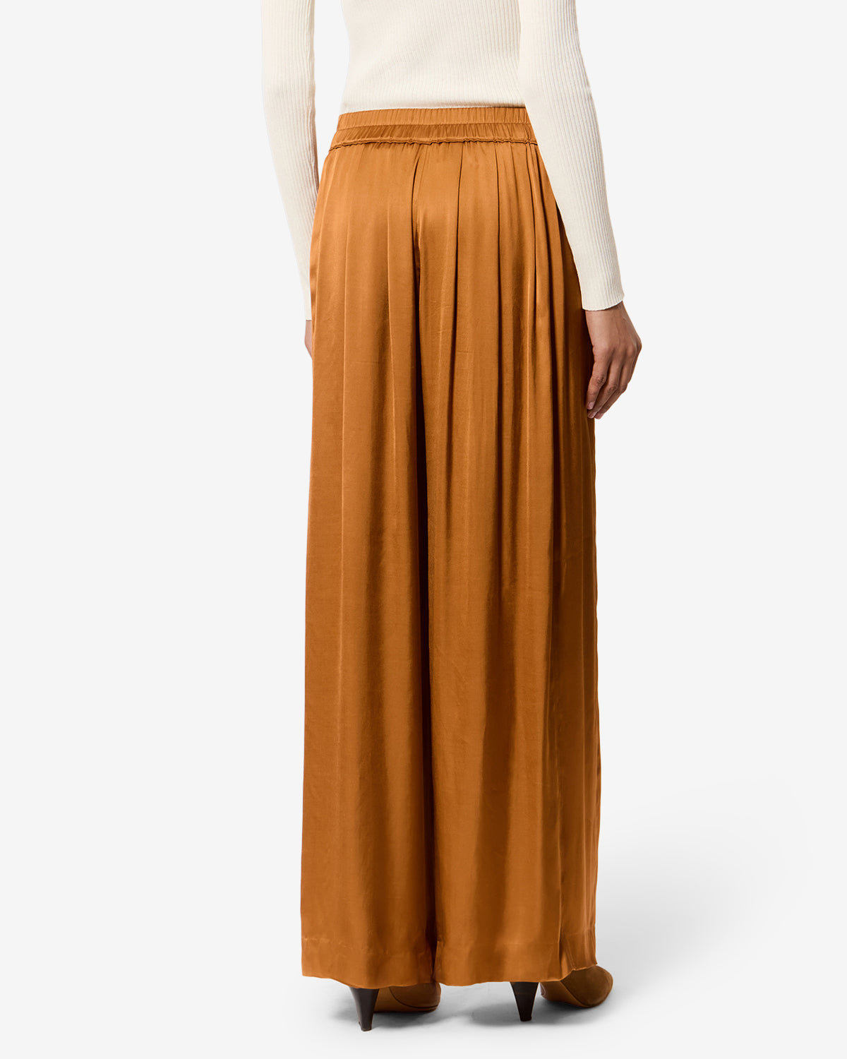 Isabel Marant Nolia PA0716FA pantalon satin caramel