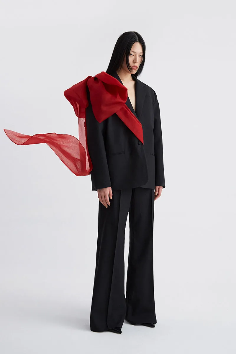 ATU Body Couture Scout Blazer veste noir nœud rouge laine