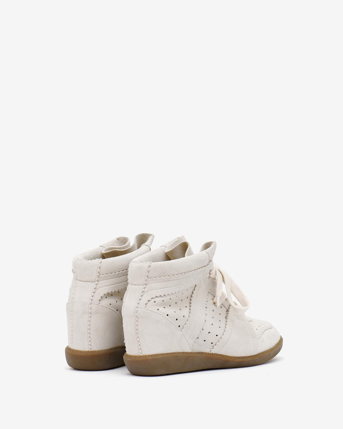 Isabel Marant Bobby baskets beige cuir compensées 5 cm