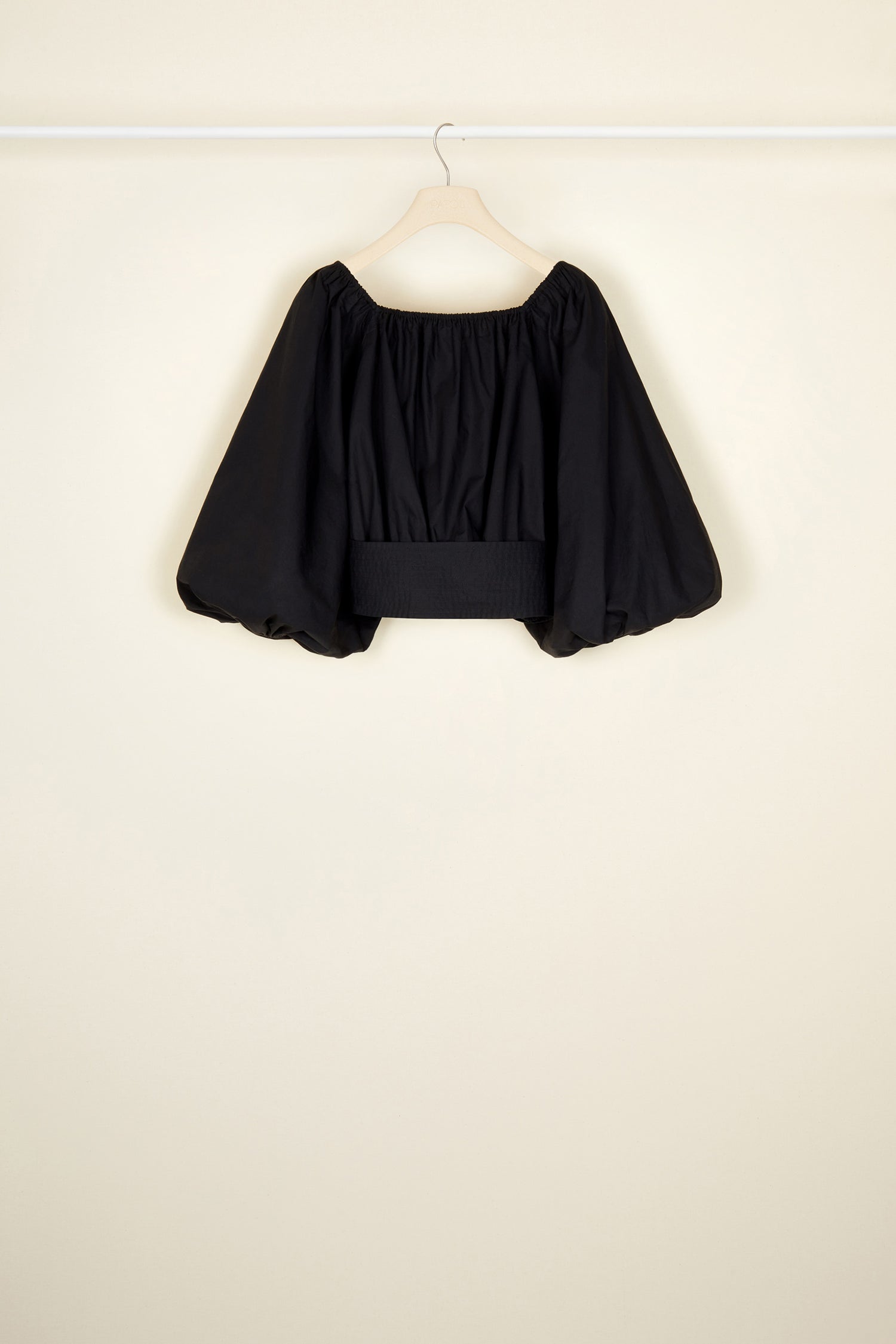 Patou Volume poplin crop top noir coton bio 34-42