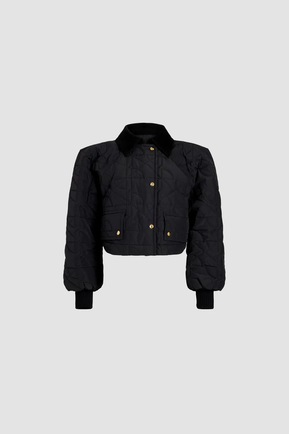 Patou Jackets H24OU0270188999B bomber noir cropped nylon recyclé