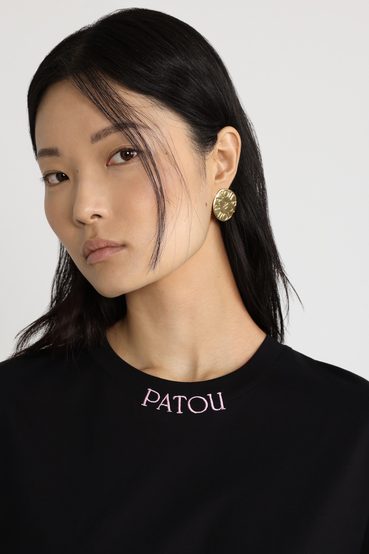 Patou T-shirt Logo Brodé Coton Bio Noir