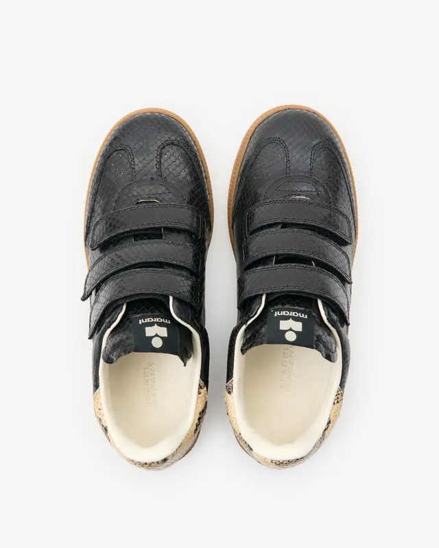 Isabel Marant Beth baskets cuir python noir sahara