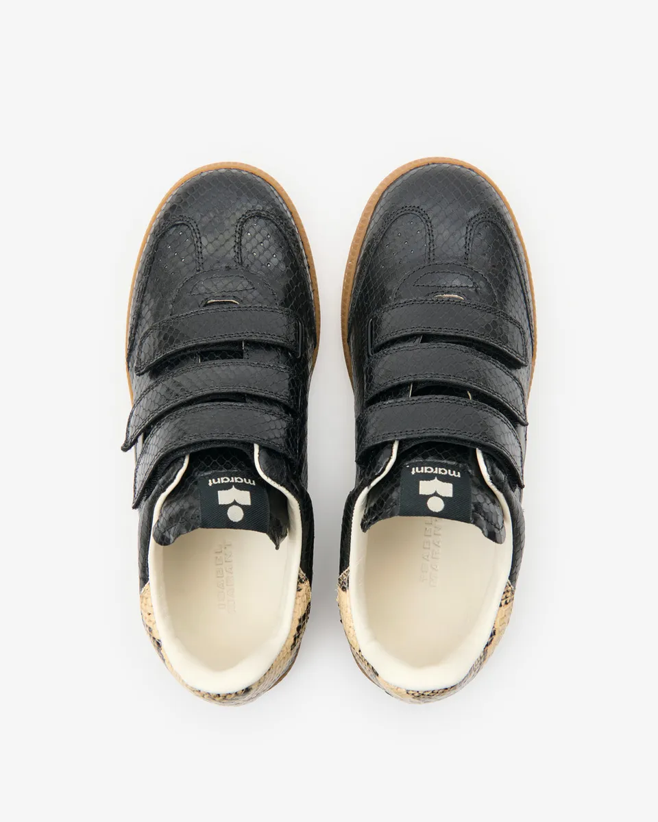 Isabel Marant Beth baskets cuir python noir sahara