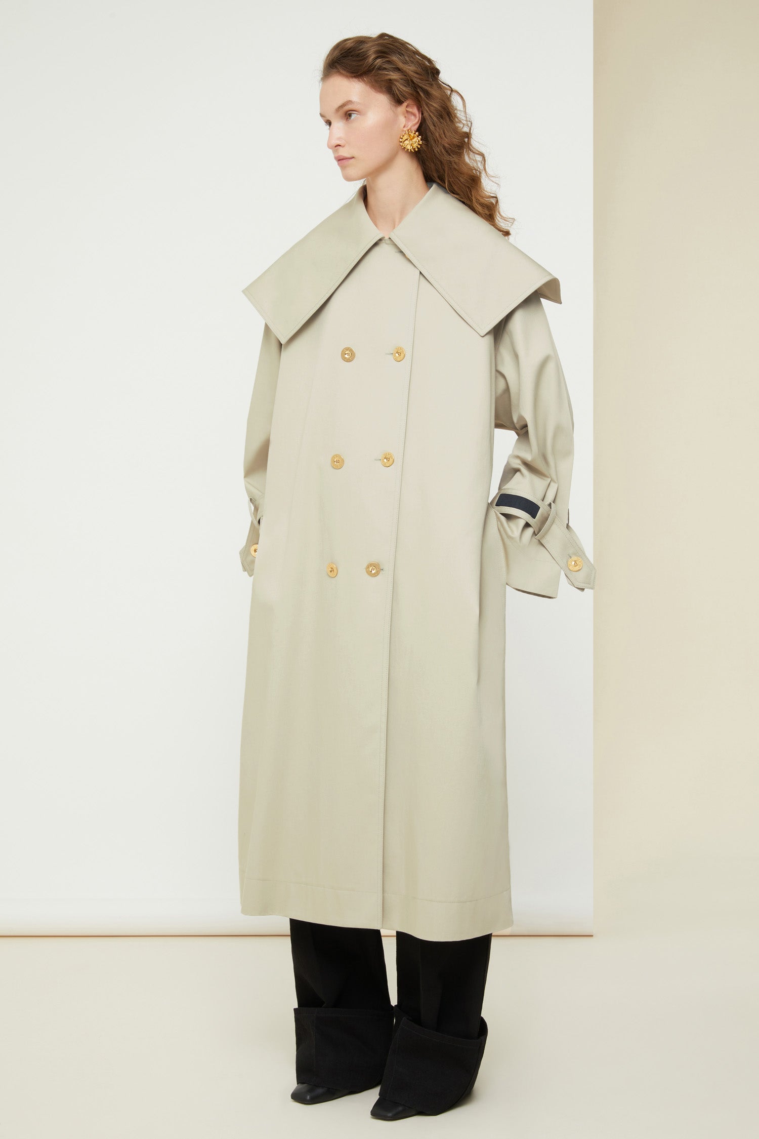Patou Coats P21OU0090074105S trench Silvery Moon coton bio