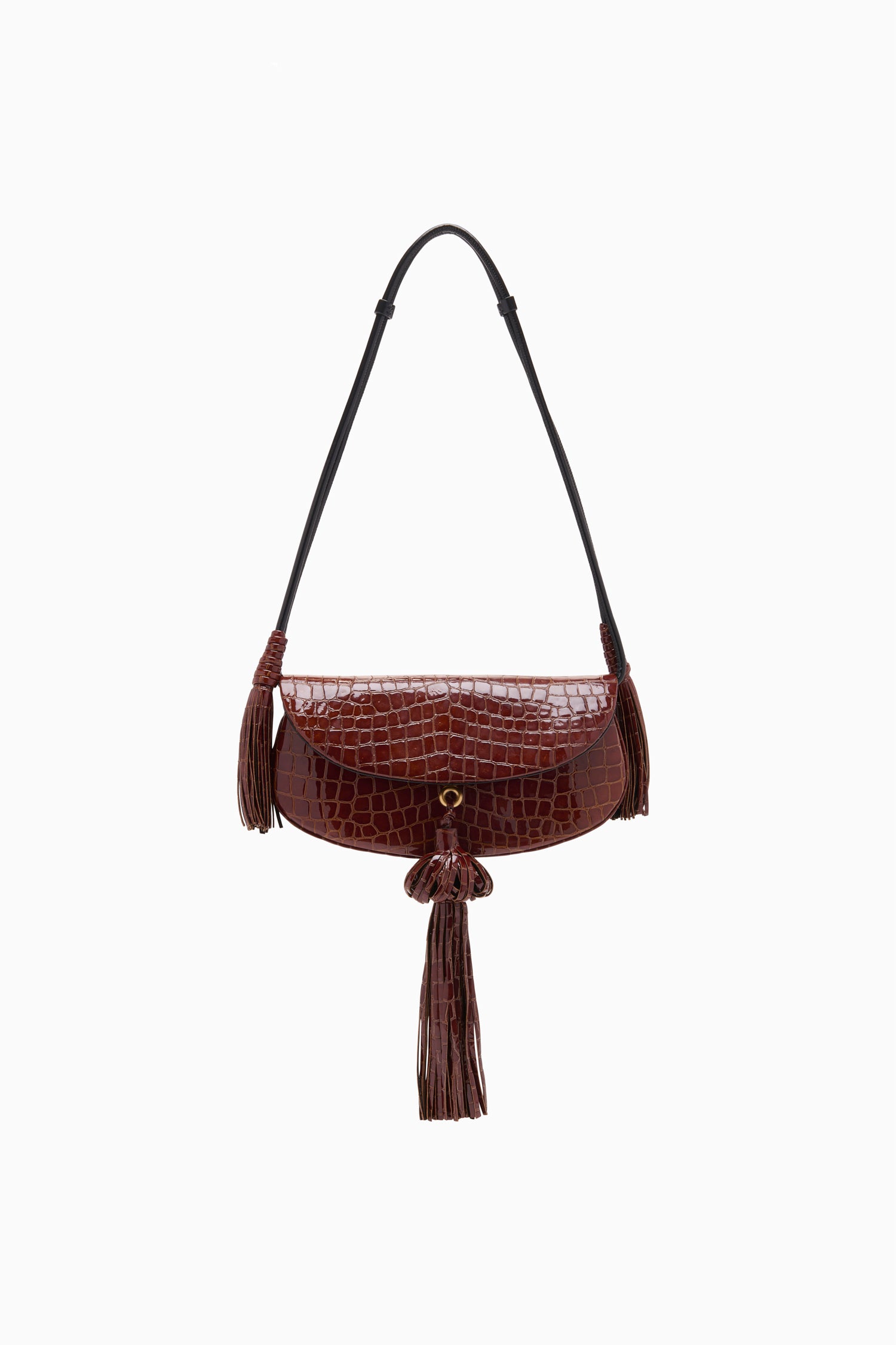 Ulla Johnson Paloma Sac Chestnut cuir croco bandoulière