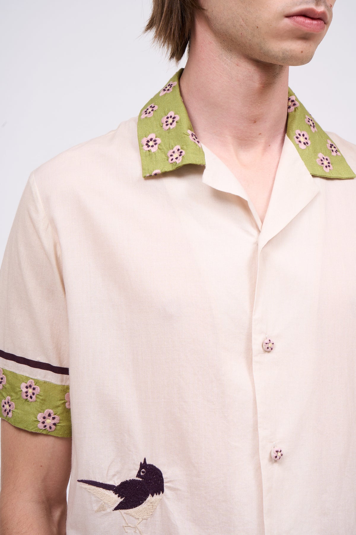 PAUL & JOE PREVERT Chemise coton brodé manches courtes