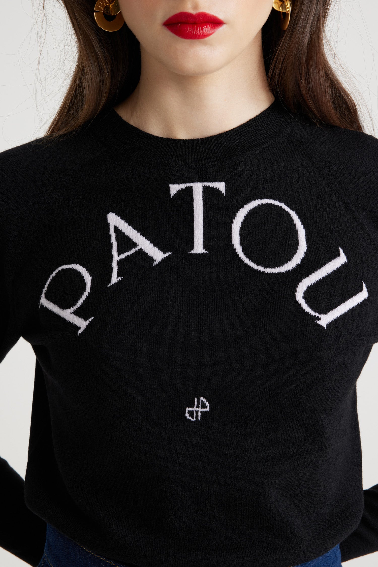 Patou KN110 pull mérinos logo noir