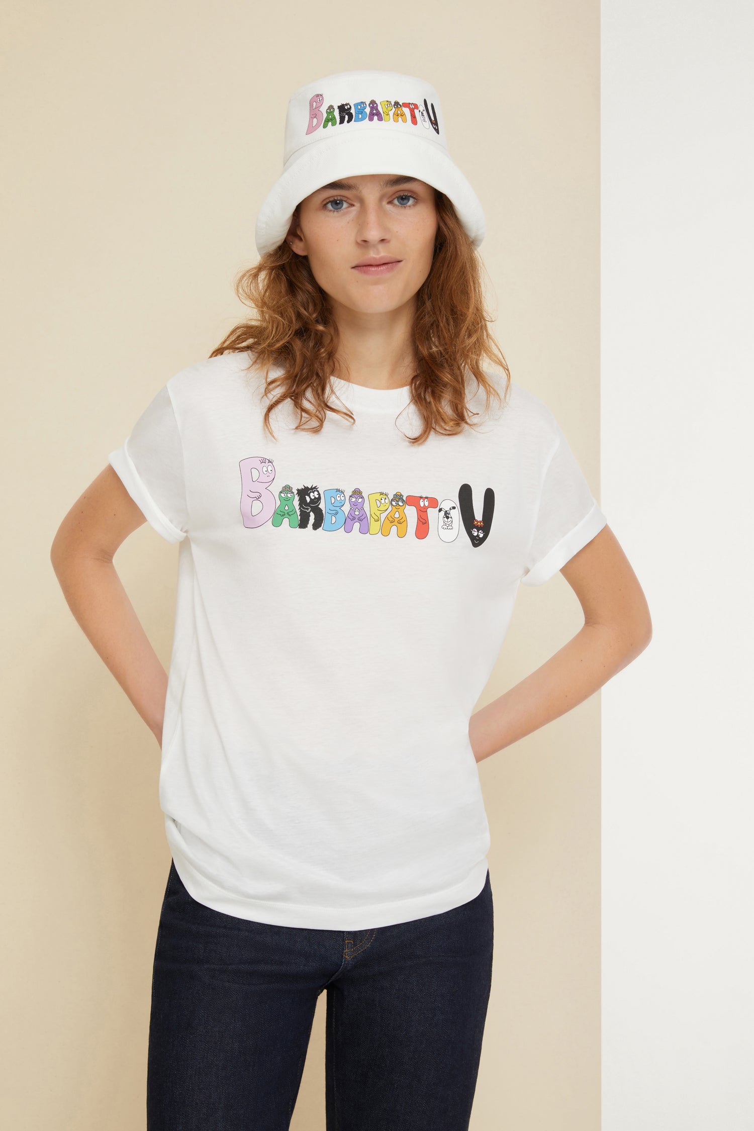 Patou JE046 t-shirt blanc coton bio barbapatou col rond