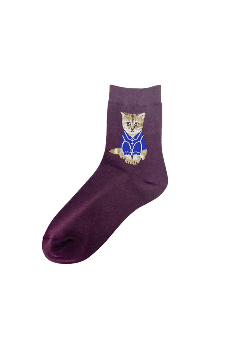 Paul & Joe Nounette Assis chaussettes bordeaux 36-39 chat