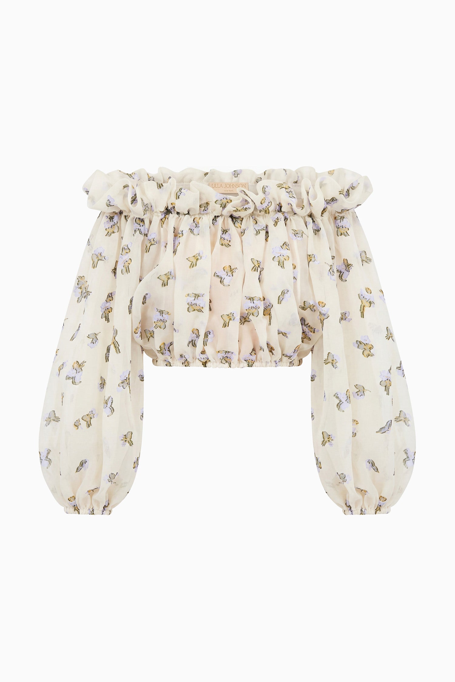 Ulla Johnson Ondine Blouse organza Violet Leaf manches longues
