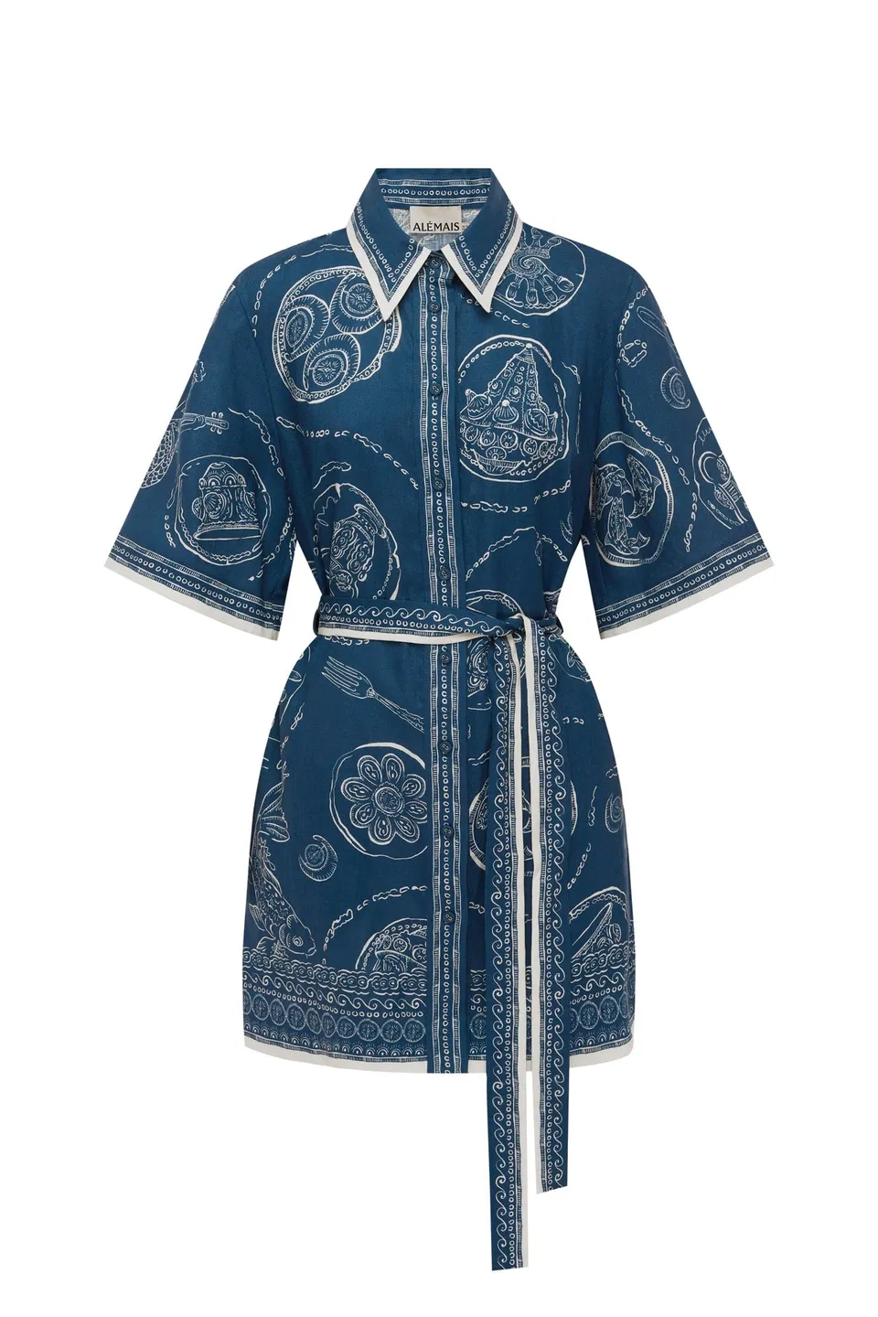 Alemaïs Lucky Mini robe chemise taille 8 lin