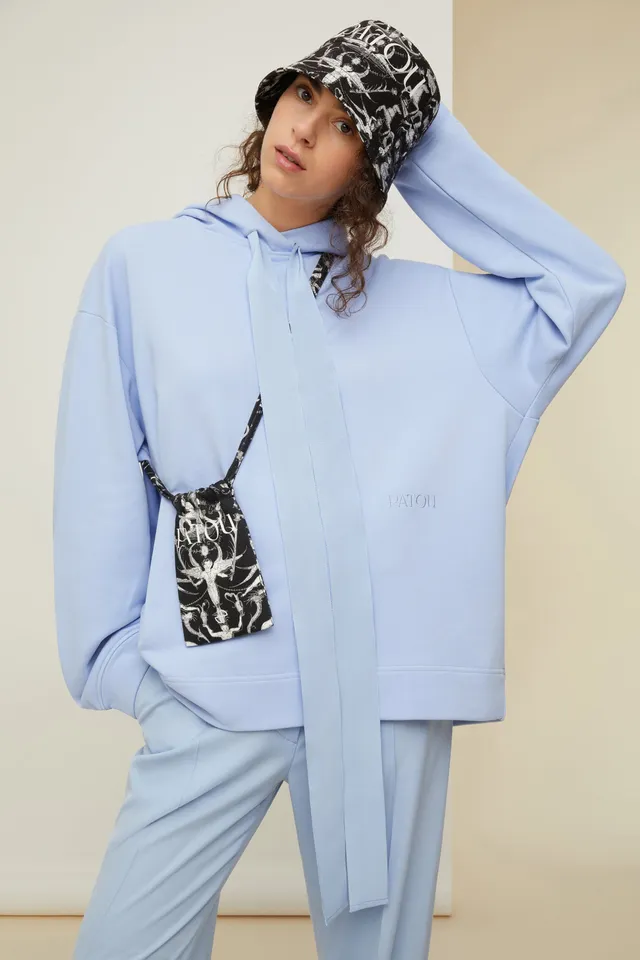 Patou JE037 sweat capuche Aurora coton bio logo dos